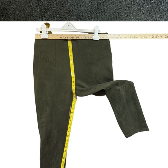 Marc New York Andrew Marck Womens Pants Size Large Olive Faux Suede Leggings - Picture 9 of 10